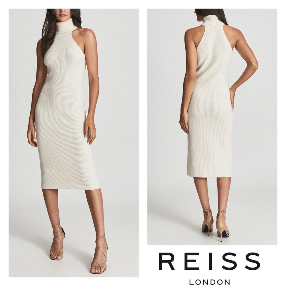 New (without t! REISS London Clemmy Sleveless Wool & Cashmere Midi Sweater Dress